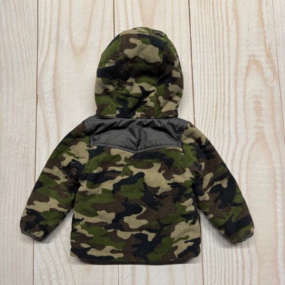 The North Face Baby 6-12M Reversible Full-Zip Hooded Jacket Camo/Gray - Picture 3 of 5